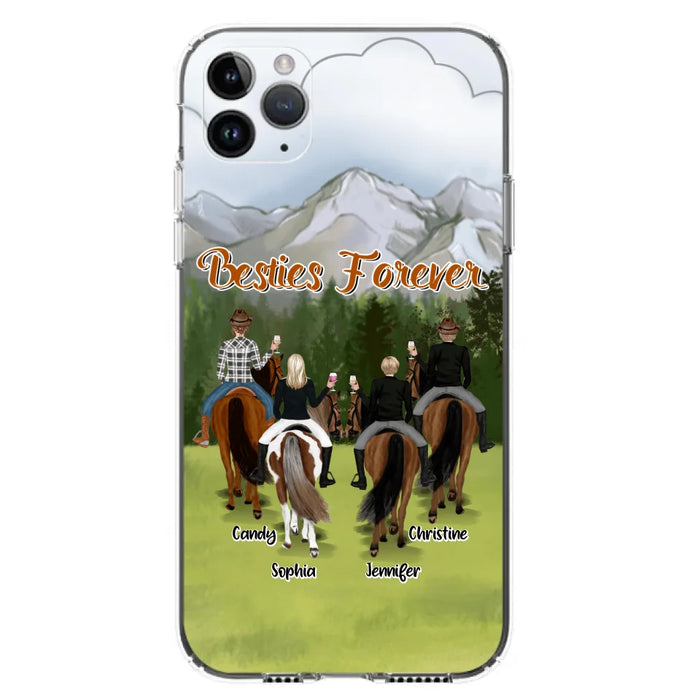 Custom Personalized Riding Horse Friends iPhone/Samsung Cases - Gift for Besties, Horse Lovers - Up to 4 Besties - Besties Forever