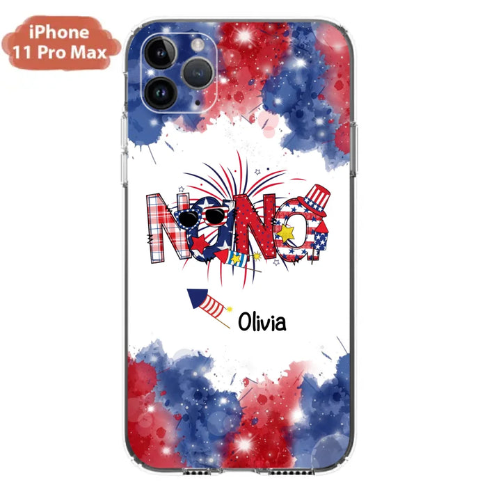 Custom Personalized Grandma Phone Case - 4th of July Mimi Phone Case With Child Names - Up To 10 Children - Gift Idea For Grandma - Cases For Iphone And Samsung