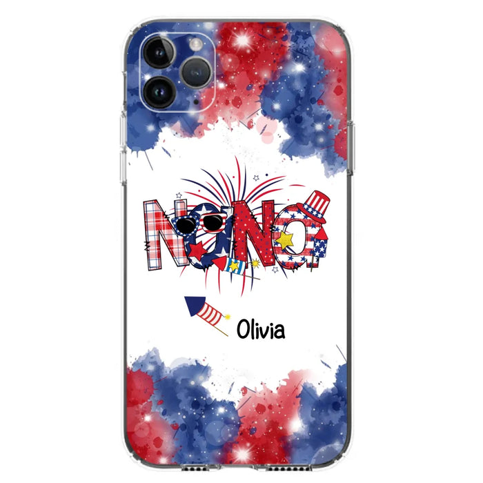 Custom Personalized Grandma Phone Case - 4th of July Mimi Phone Case With Child Names - Up To 10 Children - Gift Idea For Grandma - Cases For Iphone And Samsung