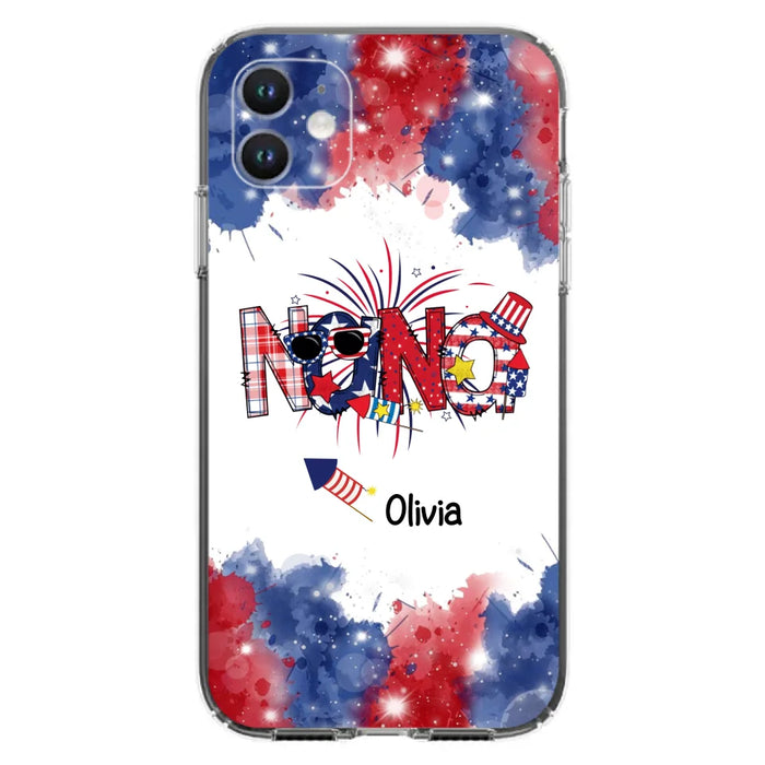 Custom Personalized Grandma Phone Case - 4th of July Mimi Phone Case With Child Names - Up To 10 Children - Gift Idea For Grandma - Cases For Iphone And Samsung