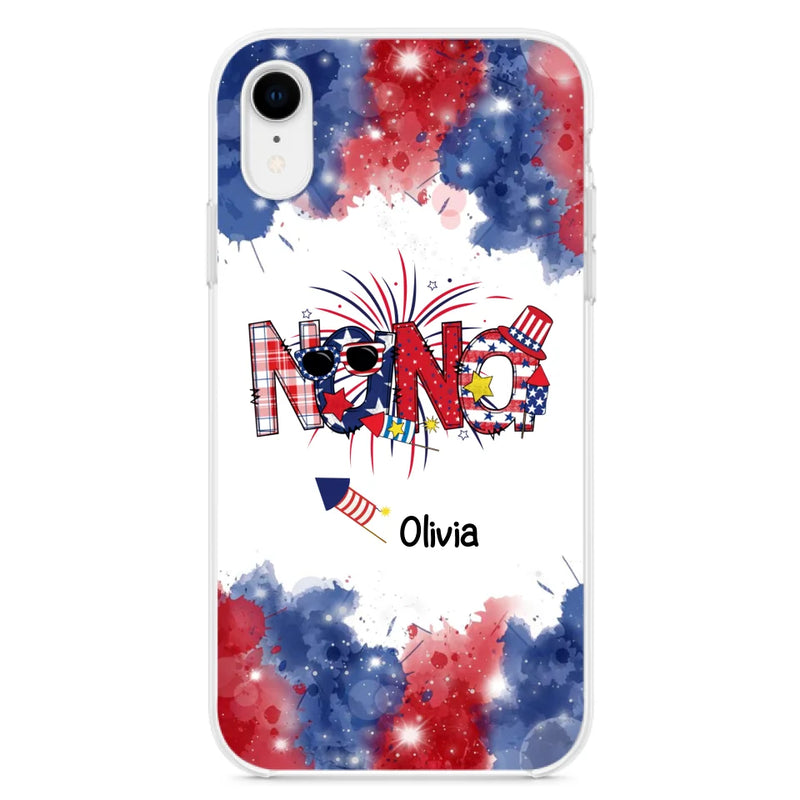 Custom Personalized Grandma Phone Case - 4th of July Mimi Phone Case With Child Names - Up To 10 Children - Gift Idea For Grandma - Cases For Iphone And Samsung