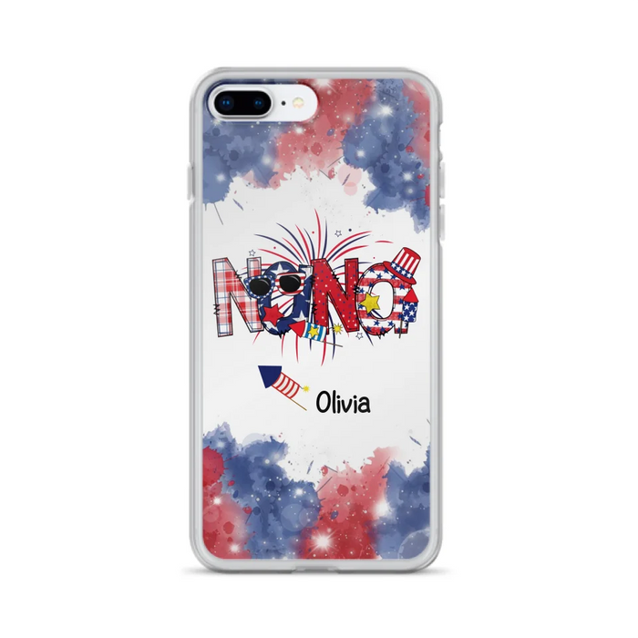 Custom Personalized Grandma Phone Case - 4th of July Mimi Phone Case With Child Names - Up To 10 Children - Gift Idea For Grandma - Cases For Iphone And Samsung