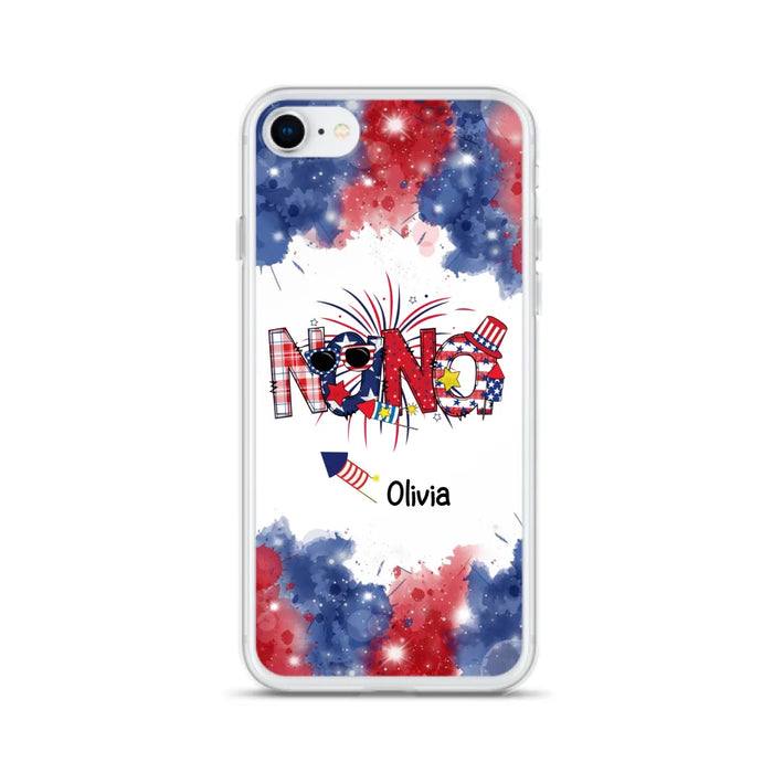 Custom Personalized Grandma Phone Case - 4th of July Mimi Phone Case With Child Names - Up To 10 Children - Gift Idea For Grandma - Cases For Iphone And Samsung