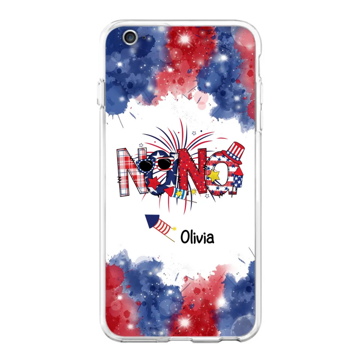 Custom Personalized Grandma Phone Case - 4th of July Mimi Phone Case With Child Names - Up To 10 Children - Gift Idea For Grandma - Cases For Iphone And Samsung