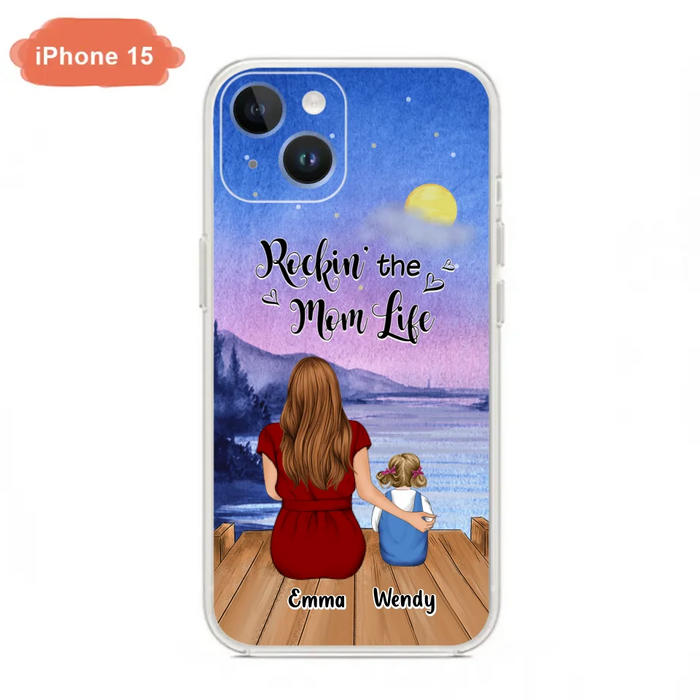 Custom Personalized Mom Phone Case - Mom With Upto 5 Children - Best Gift For Mother's Day/Family - Rockin' The Mom Life - Case for iPhone/Samsung