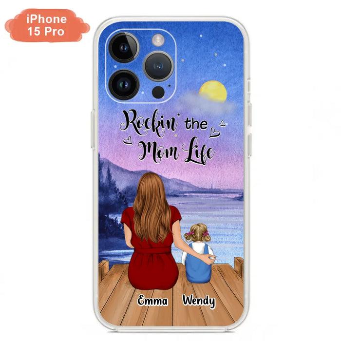 Custom Personalized Mom Phone Case - Mom With Upto 5 Children - Best Gift For Mother's Day/Family - Rockin' The Mom Life - Case for iPhone/Samsung