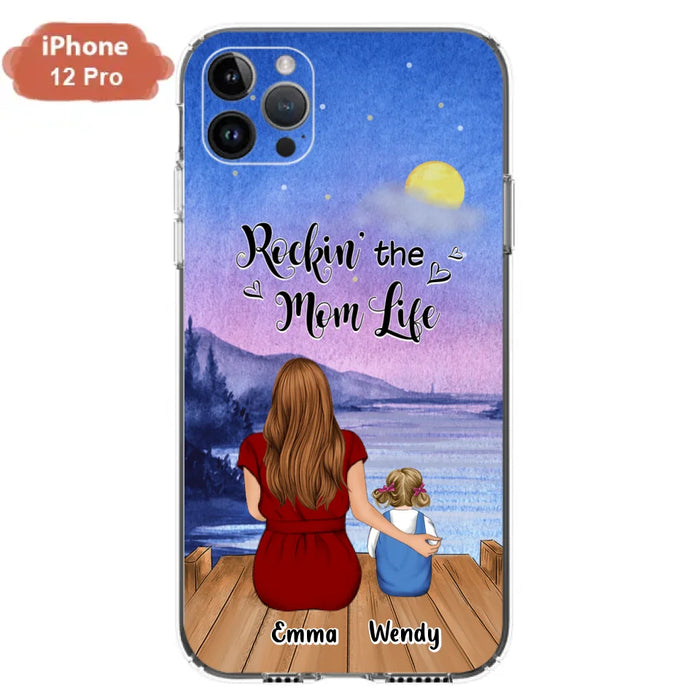 Custom Personalized Mom Phone Case - Mom With Upto 5 Children - Best Gift For Mother's Day/Family - Rockin' The Mom Life - Case for iPhone/Samsung