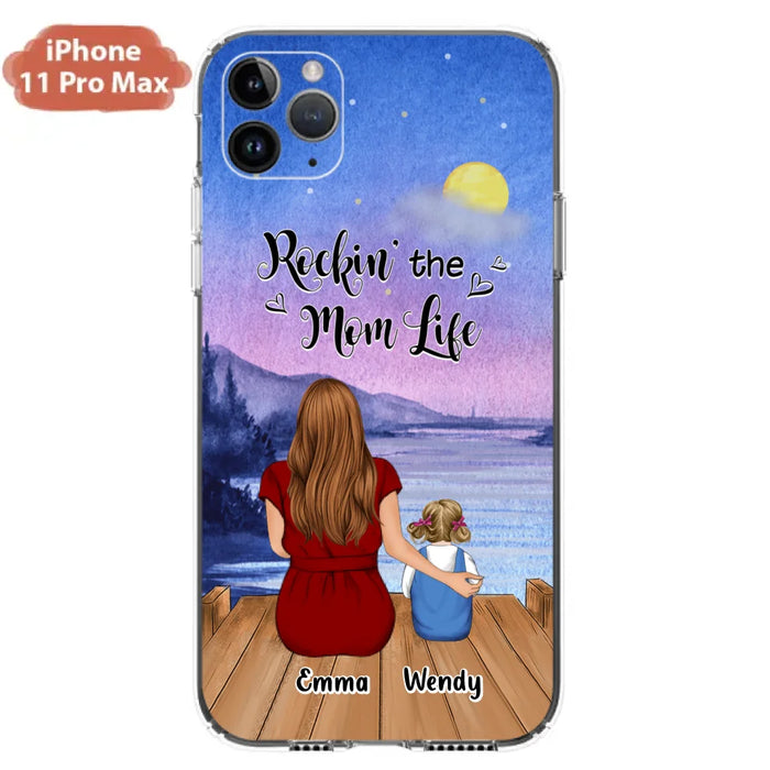 Custom Personalized Mom Phone Case - Mom With Upto 5 Children - Best Gift For Mother's Day/Family - Rockin' The Mom Life - Case for iPhone/Samsung