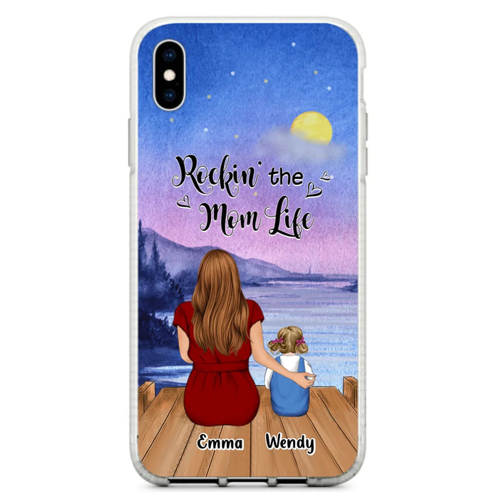 Custom Personalized Mom Phone Case - Mom With Upto 5 Children - Best Gift For Mother's Day/Family - Rockin' The Mom Life - Case for iPhone/Samsung