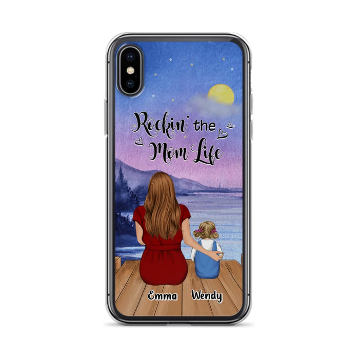 Custom Personalized Mom Phone Case - Mom With Upto 5 Children - Best Gift For Mother's Day/Family - Rockin' The Mom Life - Case for iPhone/Samsung