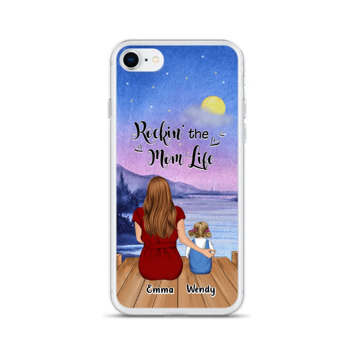 Custom Personalized Mom Phone Case - Mom With Upto 5 Children - Best Gift For Mother's Day/Family - Rockin' The Mom Life - Case for iPhone/Samsung