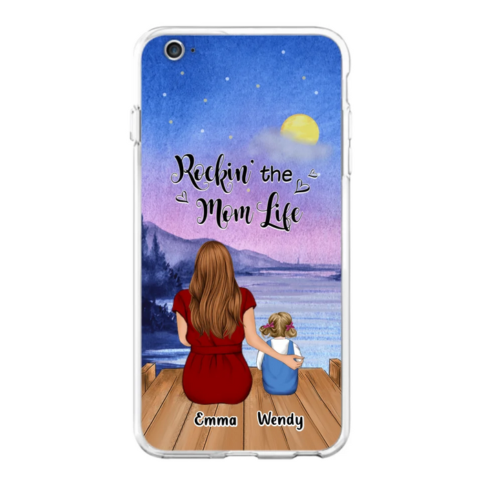 Custom Personalized Mom Phone Case - Mom With Upto 5 Children - Best Gift For Mother's Day/Family - Rockin' The Mom Life - Case for iPhone/Samsung