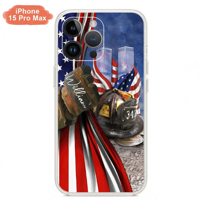 Custom Personalized Fire Fighter Phone Case - Gift Idea For 4th Of July Day - Cases For iPhone And Samsung