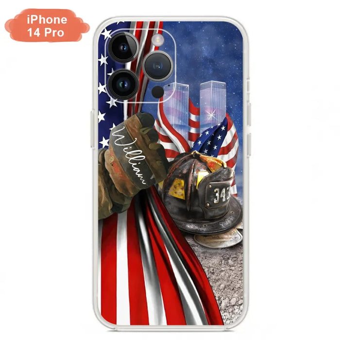 Custom Personalized Fire Fighter Phone Case - Gift Idea For 4th Of July Day - Cases For iPhone And Samsung