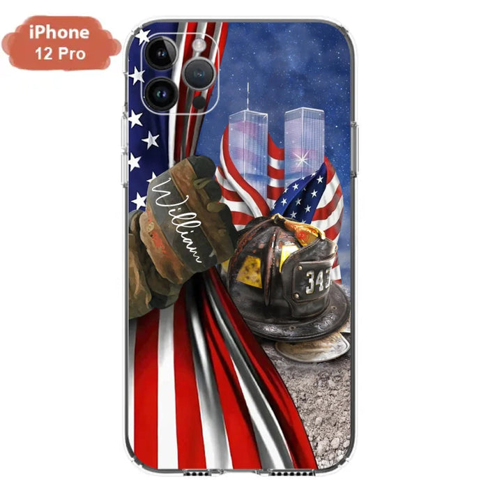 Custom Personalized Fire Fighter Phone Case - Gift Idea For 4th Of July Day - Cases For iPhone And Samsung