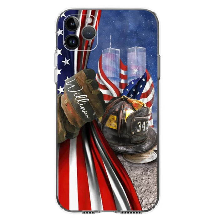 Custom Personalized Fire Fighter Phone Case - Gift Idea For 4th Of July Day - Cases For iPhone And Samsung