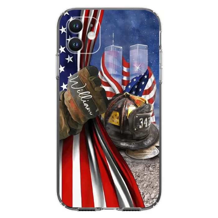 Custom Personalized Fire Fighter Phone Case - Gift Idea For 4th Of July Day - Cases For iPhone And Samsung