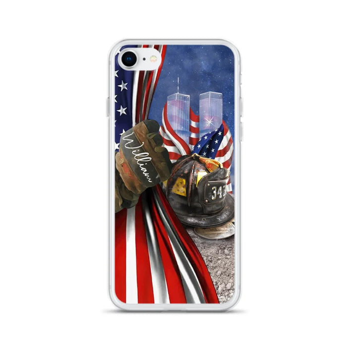 Custom Personalized Fire Fighter Phone Case - Gift Idea For 4th Of July Day - Cases For iPhone And Samsung