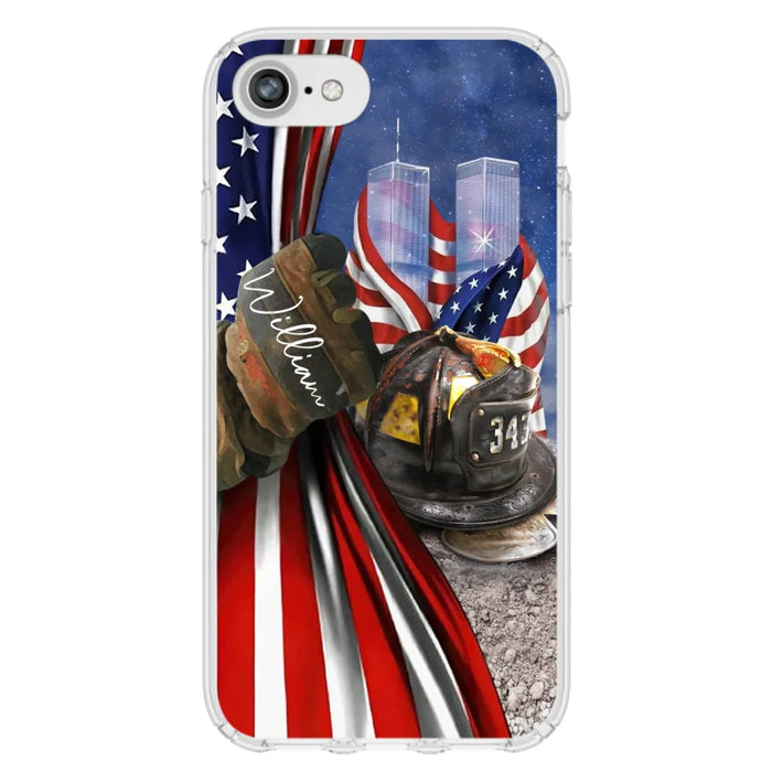 Custom Personalized Fire Fighter Phone Case - Gift Idea For 4th Of July Day - Cases For iPhone And Samsung