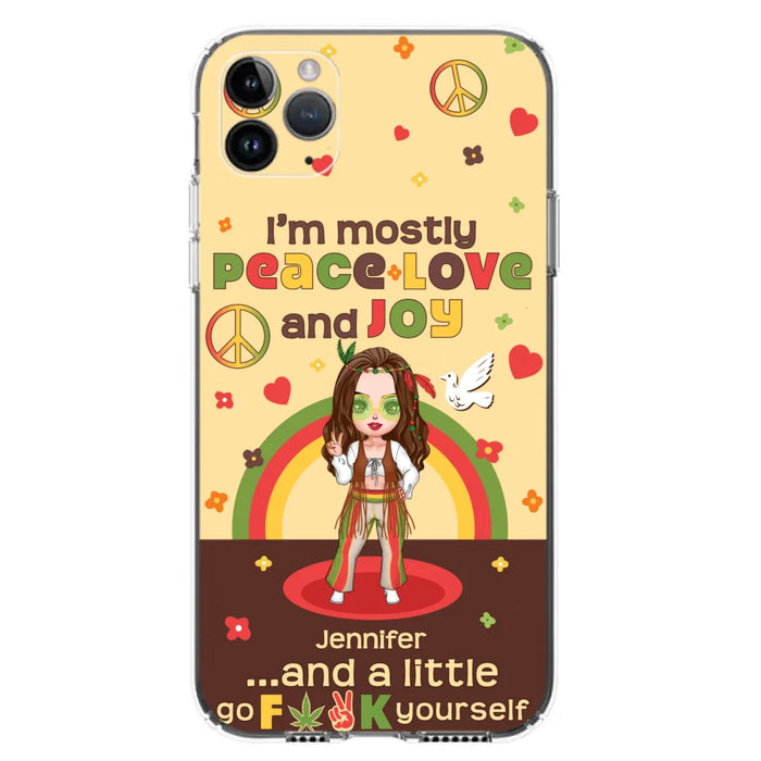 Custom Personalized Chibi Girl Case for iPhone/ Samsung - Gift Idea For Best Friend - I'm Mostly Peace Love and Joy