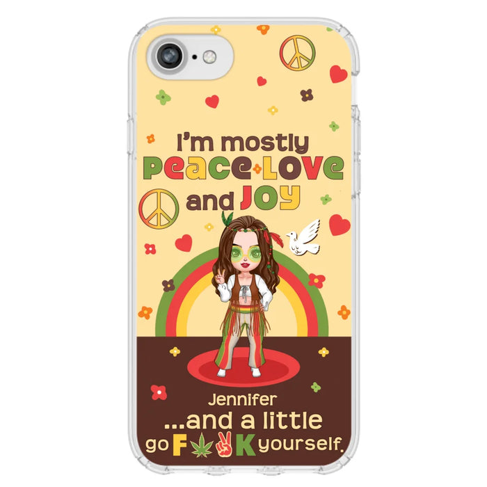 Custom Personalized Chibi Girl Case for iPhone/ Samsung - Gift Idea For Best Friend - I'm Mostly Peace Love and Joy