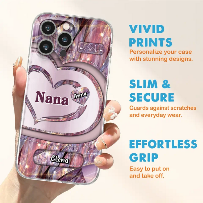 Custom Personalized Grandma With Sweet Heart Kids Phone Case  - With Up To 9 Kids - Best Gift Idea For Grandma - Cases For iPhone & Samsung