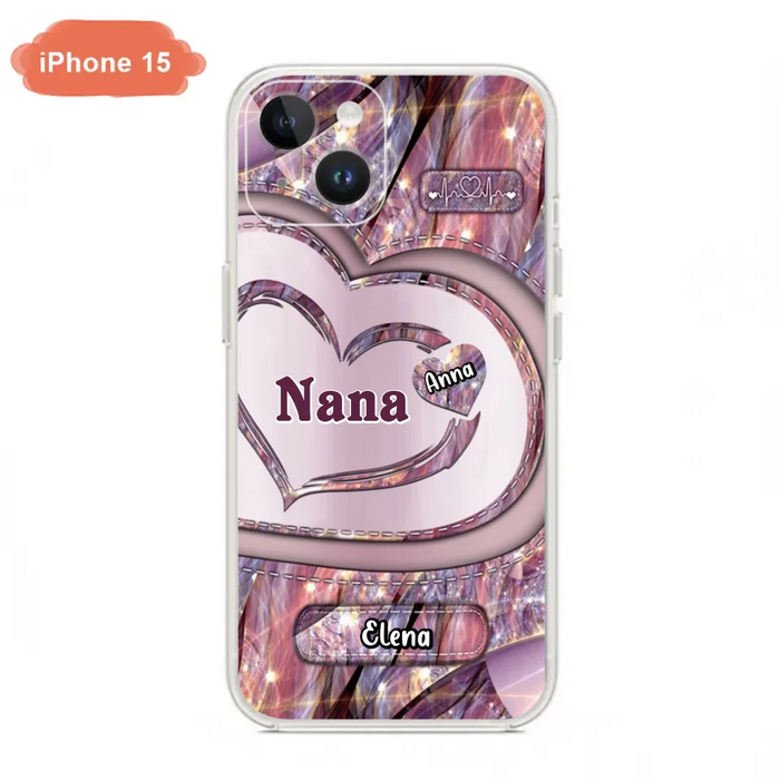 Custom Personalized Grandma With Sweet Heart Kids Phone Case  - With Up To 9 Kids - Best Gift Idea For Grandma - Cases For iPhone & Samsung