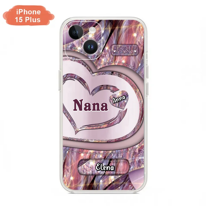 Custom Personalized Grandma With Sweet Heart Kids Phone Case  - With Up To 9 Kids - Best Gift Idea For Grandma - Cases For iPhone & Samsung