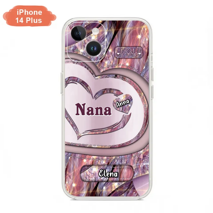 Custom Personalized Grandma With Sweet Heart Kids Phone Case  - With Up To 9 Kids - Best Gift Idea For Grandma - Cases For iPhone & Samsung