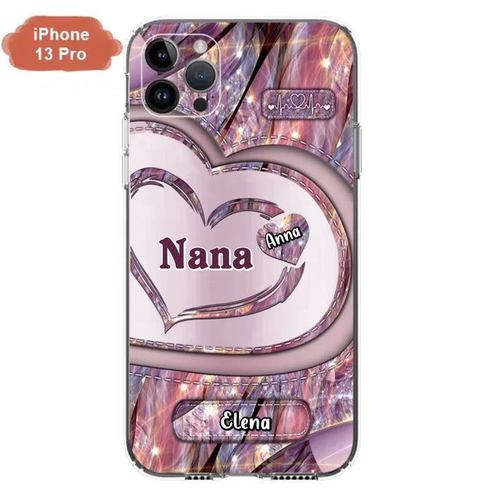 Custom Personalized Grandma With Sweet Heart Kids Phone Case  - With Up To 9 Kids - Best Gift Idea For Grandma - Cases For iPhone & Samsung