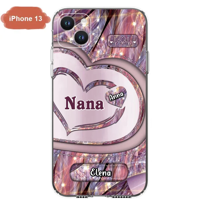 Custom Personalized Grandma With Sweet Heart Kids Phone Case  - With Up To 9 Kids - Best Gift Idea For Grandma - Cases For iPhone & Samsung