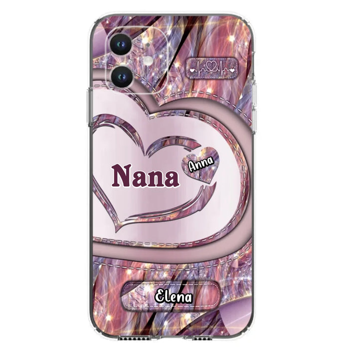 Custom Personalized Grandma With Sweet Heart Kids Phone Case  - With Up To 9 Kids - Best Gift Idea For Grandma - Cases For iPhone & Samsung