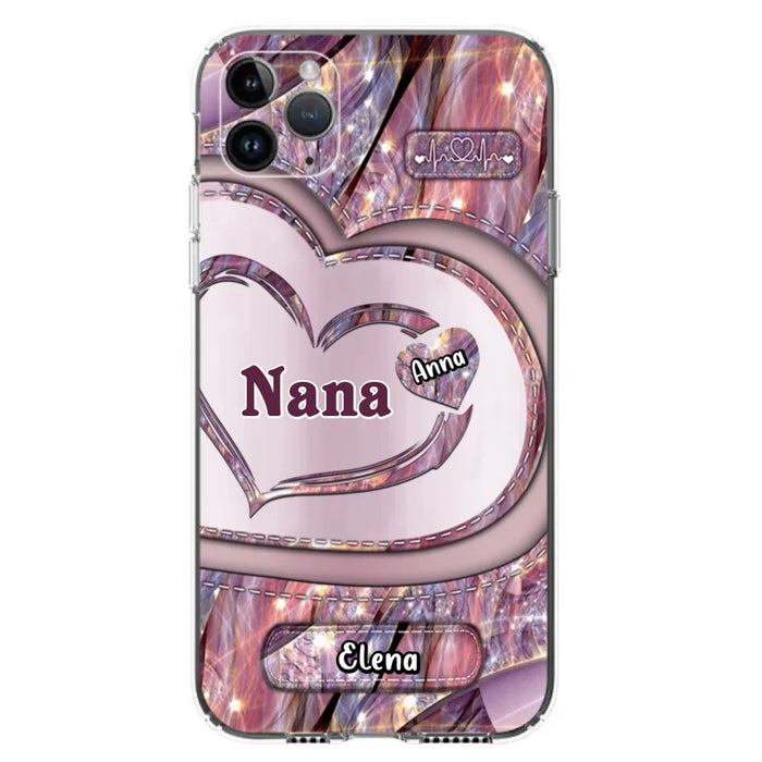 Custom Personalized Grandma With Sweet Heart Kids Phone Case  - With Up To 9 Kids - Best Gift Idea For Grandma - Cases For iPhone & Samsung