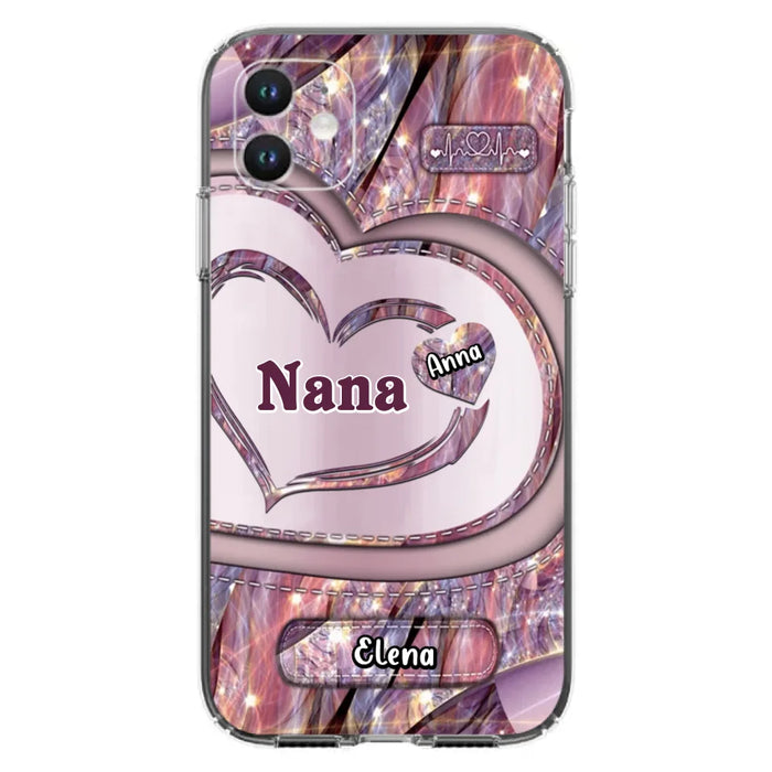 Custom Personalized Grandma With Sweet Heart Kids Phone Case  - With Up To 9 Kids - Best Gift Idea For Grandma - Cases For iPhone & Samsung