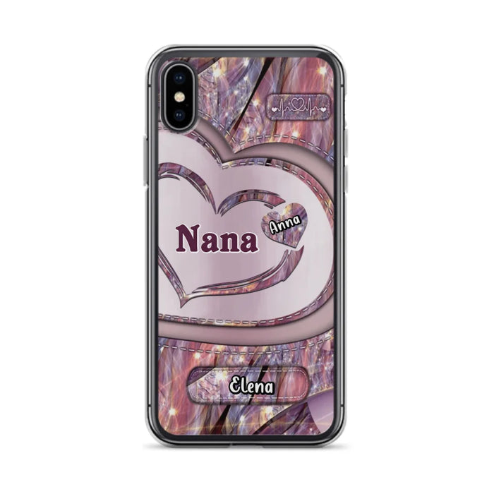 Custom Personalized Grandma With Sweet Heart Kids Phone Case  - With Up To 9 Kids - Best Gift Idea For Grandma - Cases For iPhone & Samsung