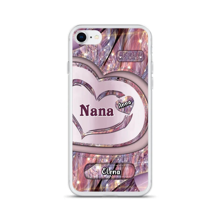 Custom Personalized Grandma With Sweet Heart Kids Phone Case  - With Up To 9 Kids - Best Gift Idea For Grandma - Cases For iPhone & Samsung