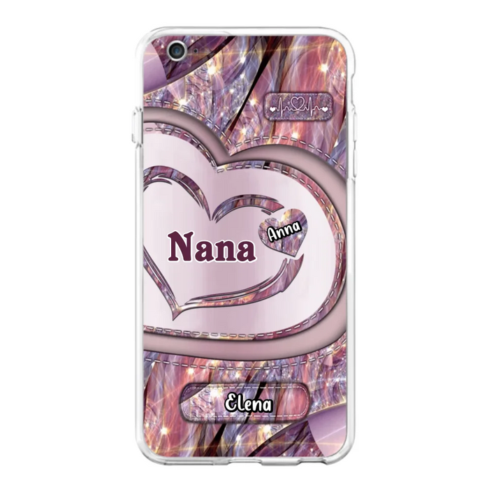 Custom Personalized Grandma With Sweet Heart Kids Phone Case  - With Up To 9 Kids - Best Gift Idea For Grandma - Cases For iPhone & Samsung