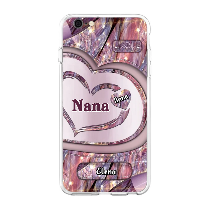 Custom Personalized Grandma With Sweet Heart Kids Phone Case  - With Up To 9 Kids - Best Gift Idea For Grandma - Cases For iPhone & Samsung