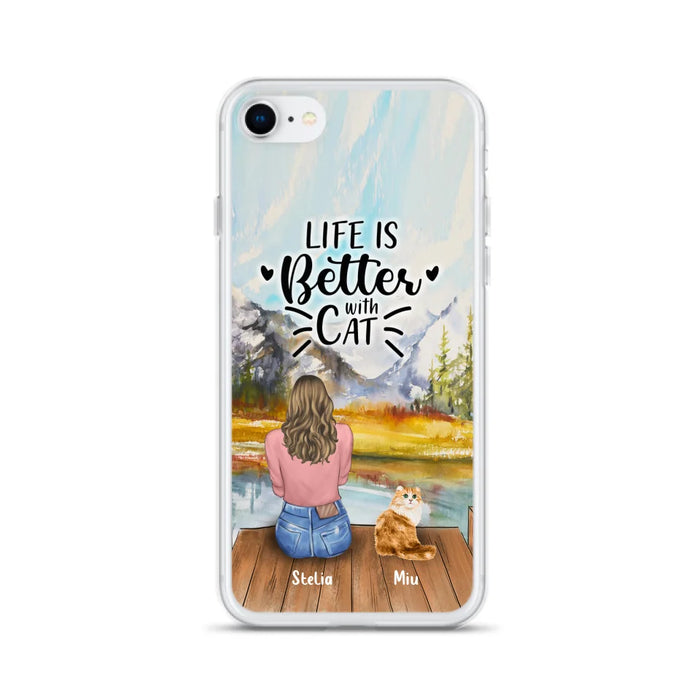 Custom Personalized Cat Mom Phone Case - Gifts For Cat Lovers With Upto 4 Cats - You Had Me At Meow - Case For iPhone(Update Iphone 14), Samsung And Xiaomi