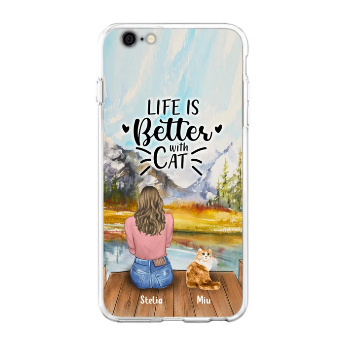 Custom Personalized Cat Mom Phone Case - Gifts For Cat Lovers With Upto 4 Cats - You Had Me At Meow - Case For iPhone(Update Iphone 14), Samsung And Xiaomi