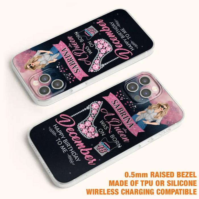 Custom Personalized Birthday Queen Phone Case - Gift Idea For Friends/Birthday - A Queen Was Born - Case for iPhone/Samsung