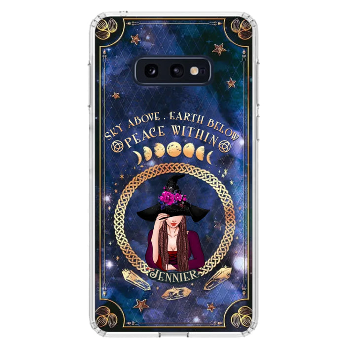 Personalized Witch iPhone/ Samsung Case - Sky Above Earth Below Peace Within - Gift Idea For Friends/ Birthday