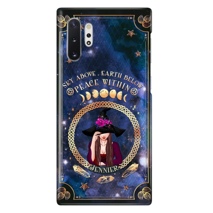 Personalized Witch iPhone/ Samsung Case - Sky Above Earth Below Peace Within - Gift Idea For Friends/ Birthday