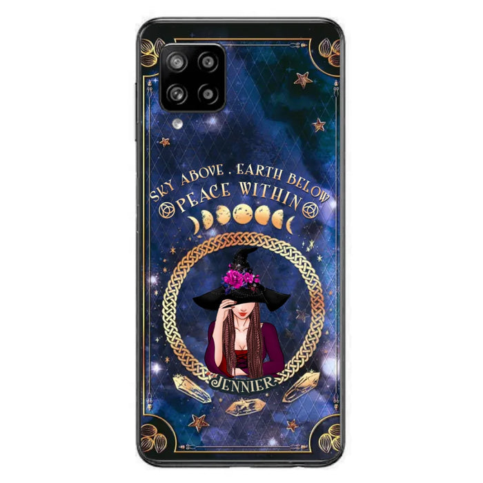 Personalized Witch iPhone/ Samsung Case - Sky Above Earth Below Peace Within - Gift Idea For Friends/ Birthday