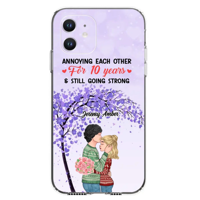 Custom Personalized Couple Kissing Phone Case - Gift Idea For Couple/Lovers - Annoying Each Other For 10 Years & Still Going Strong - Cases For iPhone & Samsung