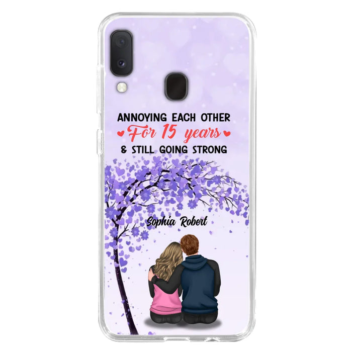 Custom Personalized Couple Phone Case - Gift Idea For Couple/Lovers - Annoying Each Other For 15 Years & Still Going Strong - Cases For iPhone & Samsung