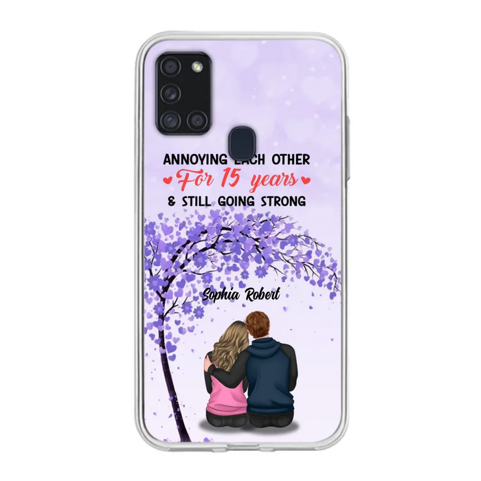 Custom Personalized Couple Phone Case - Gift Idea For Couple/Lovers - Annoying Each Other For 15 Years & Still Going Strong - Cases For iPhone & Samsung