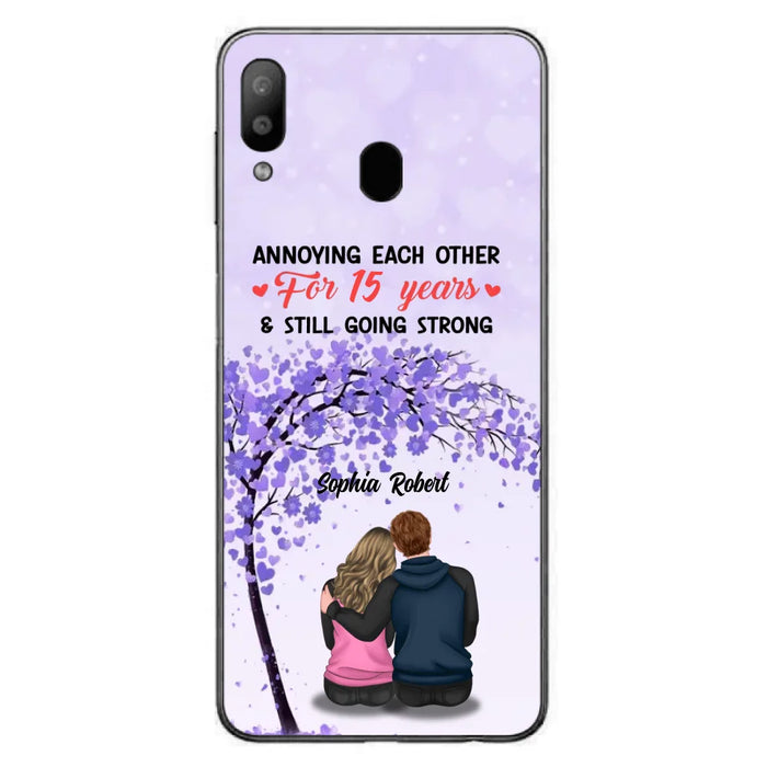 Custom Personalized Couple Phone Case - Gift Idea For Couple/Lovers - Annoying Each Other For 15 Years & Still Going Strong - Cases For iPhone & Samsung