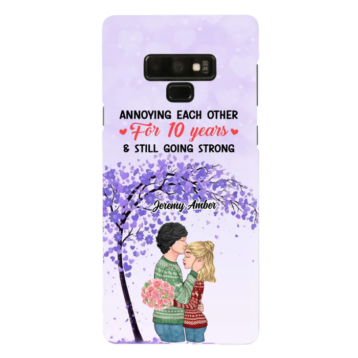 Custom Personalized Couple Kissing Phone Case - Gift Idea For Couple/Lovers - Annoying Each Other For 10 Years & Still Going Strong - Cases For iPhone & Samsung