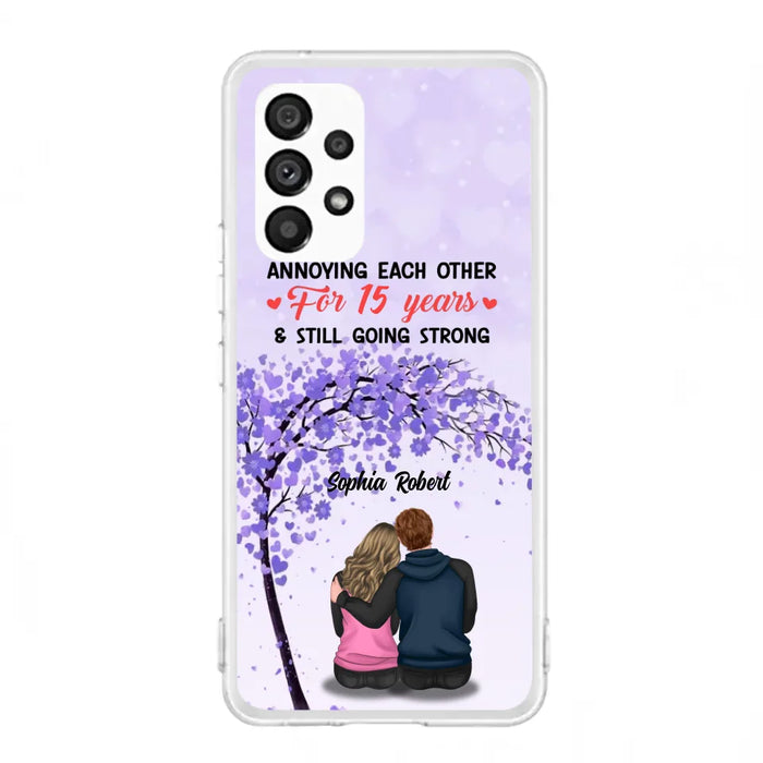 Custom Personalized Couple Phone Case - Gift Idea For Couple/Lovers - Annoying Each Other For 15 Years & Still Going Strong - Cases For iPhone & Samsung